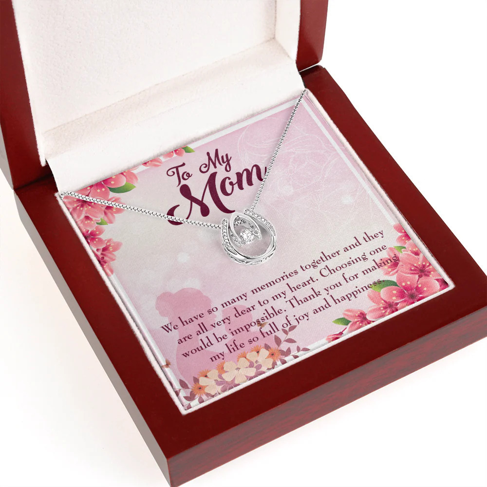 Mom So Many Memories Lucky Horseshoe Necklace Luxury Box